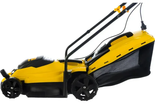 Газонокосилка электрическая CHAMPION EM3313 (1,3 кВт пласт.+ткань травосб. 35л ширина 330мм 25-65мм, 8,8кг)
