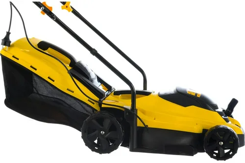 Газонокосилка электрическая CHAMPION EM3313 (1,3 кВт пласт.+ткань травосб. 35л ширина 330мм 25-65мм, 8,8кг)