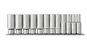 Набор головок торцевых Thorvik глубоких 3/8"DR на держателе, 8-19 мм, 12 пр