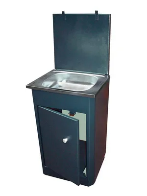 Умывальник ДАЧНЫЙ из оцинк стали МОКРЫЙ АСФАЛЬТ с нерж. мойкой Петромаш, без бачка