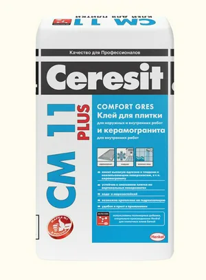 Клей Ceresit СМ 11 PRO для керамогранита и керам плитки, морозостойкий, 5кг