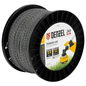 Леска триммерная двухкомпонентная Denzel 2,4х243 м, 1м, витой квадрат (бухта 243 м.)