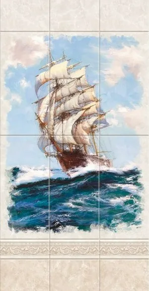 Панель ПВХ пластик Discovery цифровая печать Греция  Шторм матовый лак панно  (1комп.=3шт)  2700х250х7мм