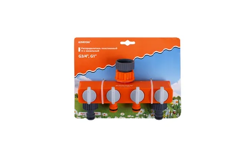 Распределитель пластиковый 4-х канальный Кратон, G 3/4" G 1"