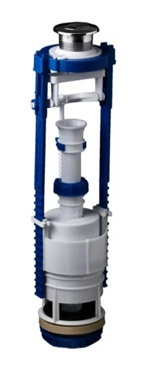 Клапан сливной кнопочный 2-х уровневый, кнопка хром, Стандарт