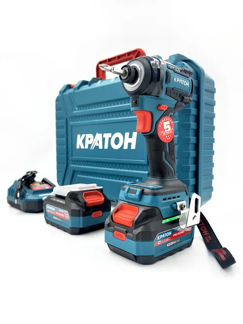 Винтоверт аккумуляторный ударный бесщеточный КРАТОН "Pro Series" BISC18-250N (2хАКБ 4,0А·ч; ЗУ + кейс)