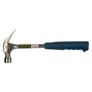 Молоток-гвоздодер СИБРТЕХ, металлическая трубчатая обрезиненная рукоятка, вес 450гр, боек 27мм