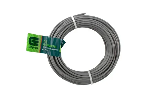 Леска триммерная армированная алюминием  Сибртех  2,4х15м, круг