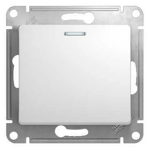 Выключатель GLOSSA 1 кл с подсветкой, 10АХ, механизм БЕЛЫЙ