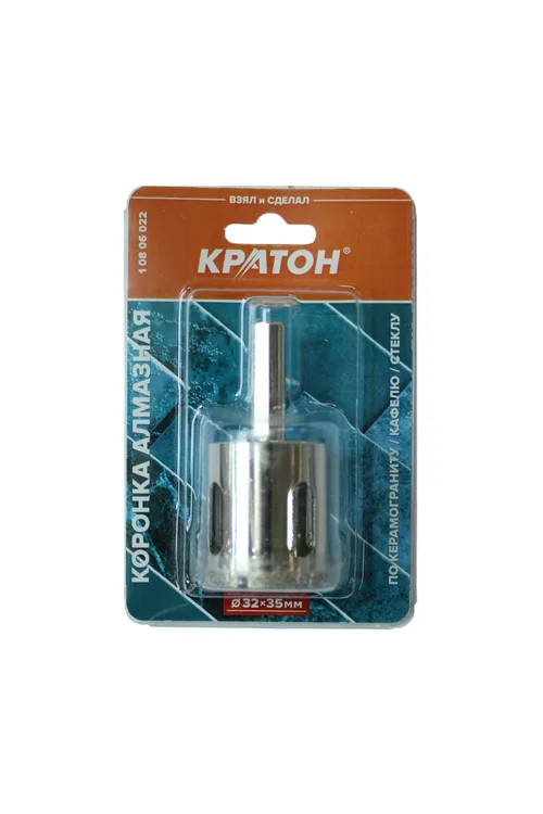 Коронка алмазная по керамограниту (в сборе) Кратон Ø32х35 мм