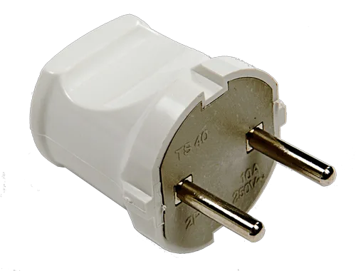 Вилка прямая 10А белая 4142 IN HOME