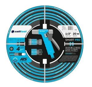 Шланг Cellfast SMART PRO ATS поливочный, армир, четырехслойный, 1/2" 20 м + набор для полива