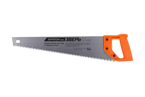 Ножовка Кратон HOBBY 450 мм шаг 7 мм 2-гранная заточка