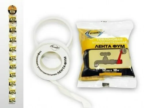 Лента ФУМ AVIORA, тефлоновая, уплотнительная, 12ммх0.075ммх10м