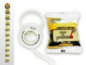 Лента ФУМ AVIORA, тефлоновая, уплотнительная, 12ммх0.075ммх10м
