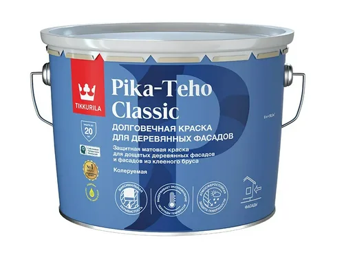 Краска ВД TIKKURILA PIKA-TEHO CLASSIC для домов, матовая, база A, 2,7л