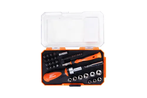 Набор отверток-держателей с битами и торцевыми головками Кратон Complect SSK-03, 41 пр. в кейсе