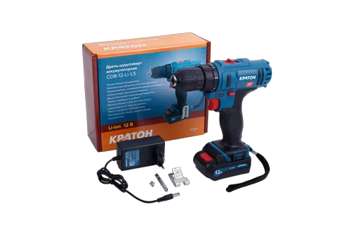 Дрель-шуруповерт аккумуляторная Кратон CDB-12-Li-1,5
