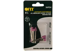 Шарошки абразивные по металлу FIT, алюм-оксидные, мини, 6шт