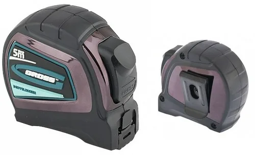 Рулетка GROSS, DoppelHaken, двустор зацеп, нейлон, двустор шкала, 8мx25м