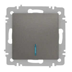 Выключатель ЭРА Intro Accent 6-102-09, 1 кл, с подсветкой, механизм, титан