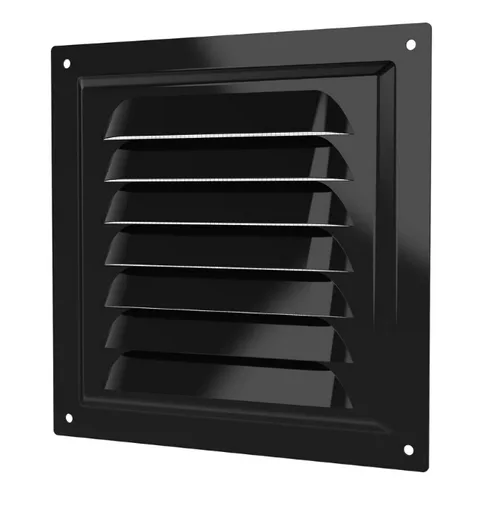 Решетка вытяжная стальная Black с покрытием полим эмалью с сеткой 150х150 ЭРА 