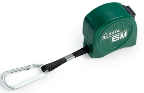 Рулетка Sata 5 м с двойной шкалой и карабином