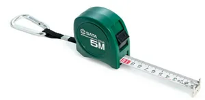 Рулетка Sata 5 м с двойной шкалой и карабином