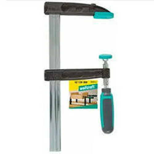 Струбцина Wolfcraft тип F, винтовая, с двукомпонентной ручкой,  80-450 мм