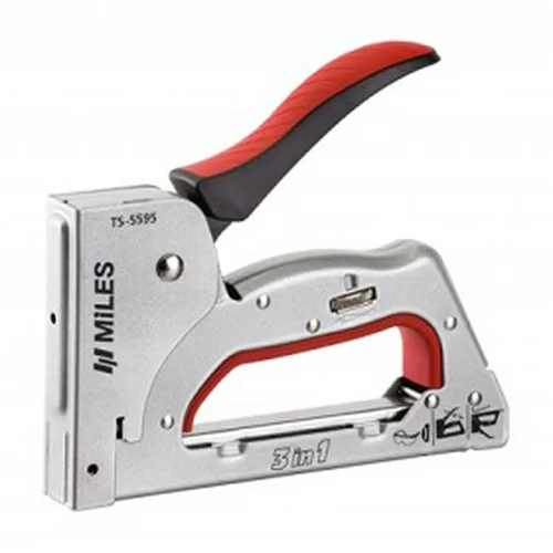 Степлер Miles, метал, регулир, 3в1, тип 53, 6-14мм, гвозди 14мм, штифты 14мм
