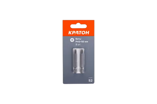 Бит Кратон РН3 х 50 мм, сталь S2, 2шт