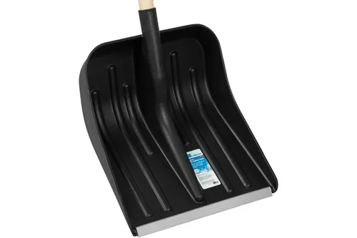 Лопата снеговая СИБРТЕХ пласт., дер. черенок, 360х400мм.