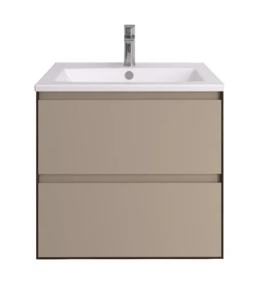 Тумба АКВАТОН Люмин 60 Орех Франклин/Капучино + Раковина Элина 60