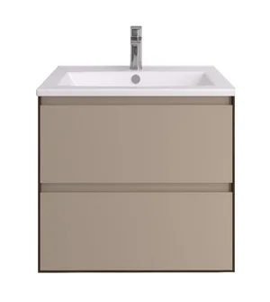 Тумба АКВАТОН Люмин 60 Орех Франклин/Капучино + Раковина Элина 60