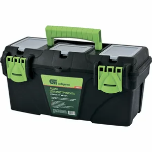 Ящик для инструмента пластиковый СИБРТЕХ 430х255х240мм, 18", с органайзерами