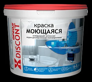 Краска ВД Ореол Дисконт, белая, интерьерная моющаяся, 13кг