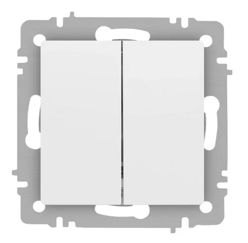 Выключатель ЭРА Intro Accent 6-104-01М, 2 кл, механизм, белый матовый