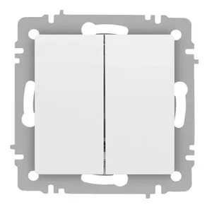 Выключатель ЭРА Intro Accent 6-104-01М, 2 кл, механизм, белый матовый