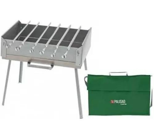 Мангал-дипломат Palisad Camping в сумке 410x280x125 мм, толщина 1,5 мм, 6 шампуров в комплекте, 