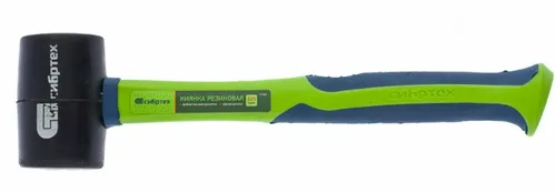 Киянка СИБРТЕХ, черная резина, фиберглас ручка, 225г