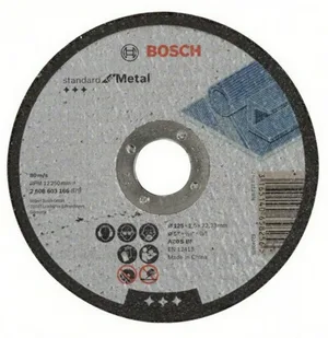Диск отрезной по металлу BOSCH STANDART, 125x2,5мм прямой