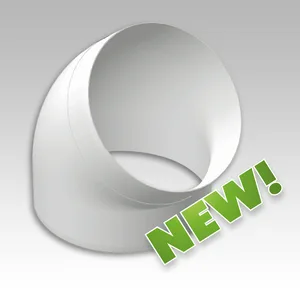 Колено круглое пластик 45 град D125 ЭРА