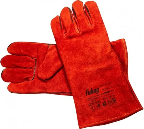 Краги сварщика спилковые FUBAG FWGN 10R на подкладе, красные