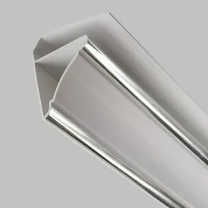 Плинтус потолочный белый для ПВХ панелей 3м хром