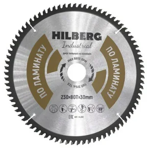 Диск пильный по ламинату Hilberg Industrial HL230 230*30*80Т