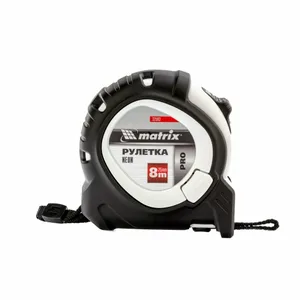 Рулетка Matrix PRO Neon, 8 м x 25 мм, обрезиненный корпус, 3 фиксации