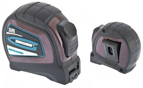 Рулетка GROSS, DoppelHaken, одностор зацеп, нейлон, двустор шкала, 3мx16мм