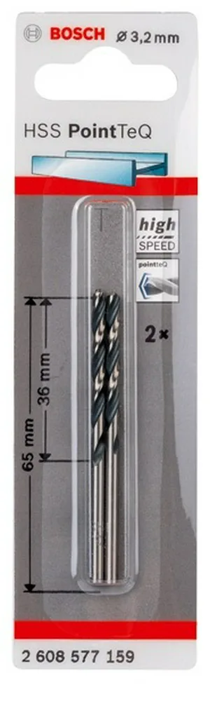 Сверло по металлу спиральное BOSCH  PointTec 3,2mm, 2шт.
