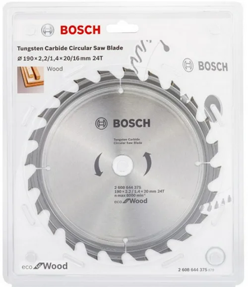 Диск пильный BOSCH ECO WO, 190х20/16x24зуб