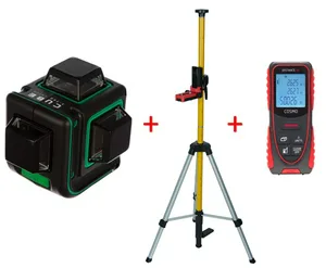 Комплект лазерный уровень ADA CUBE 3-360 GREEN Basic Edition + штатив +ADA Cosmo 50 +ADA SILVER PLUS